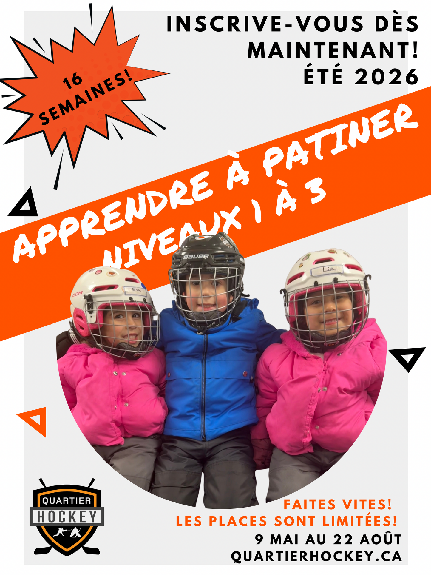 Summer 2026 Learn To Skate (Level 1,2,3) 16 Weeks